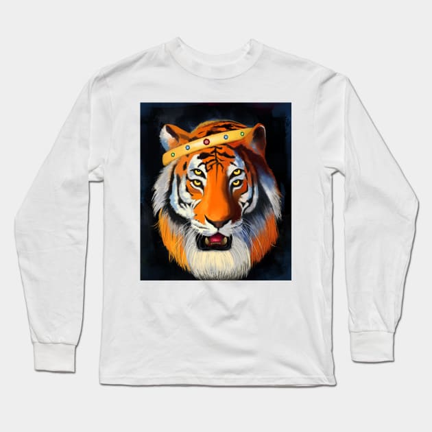 Double Eyed Tiger King Head Long Sleeve T-Shirt by TWOintoA